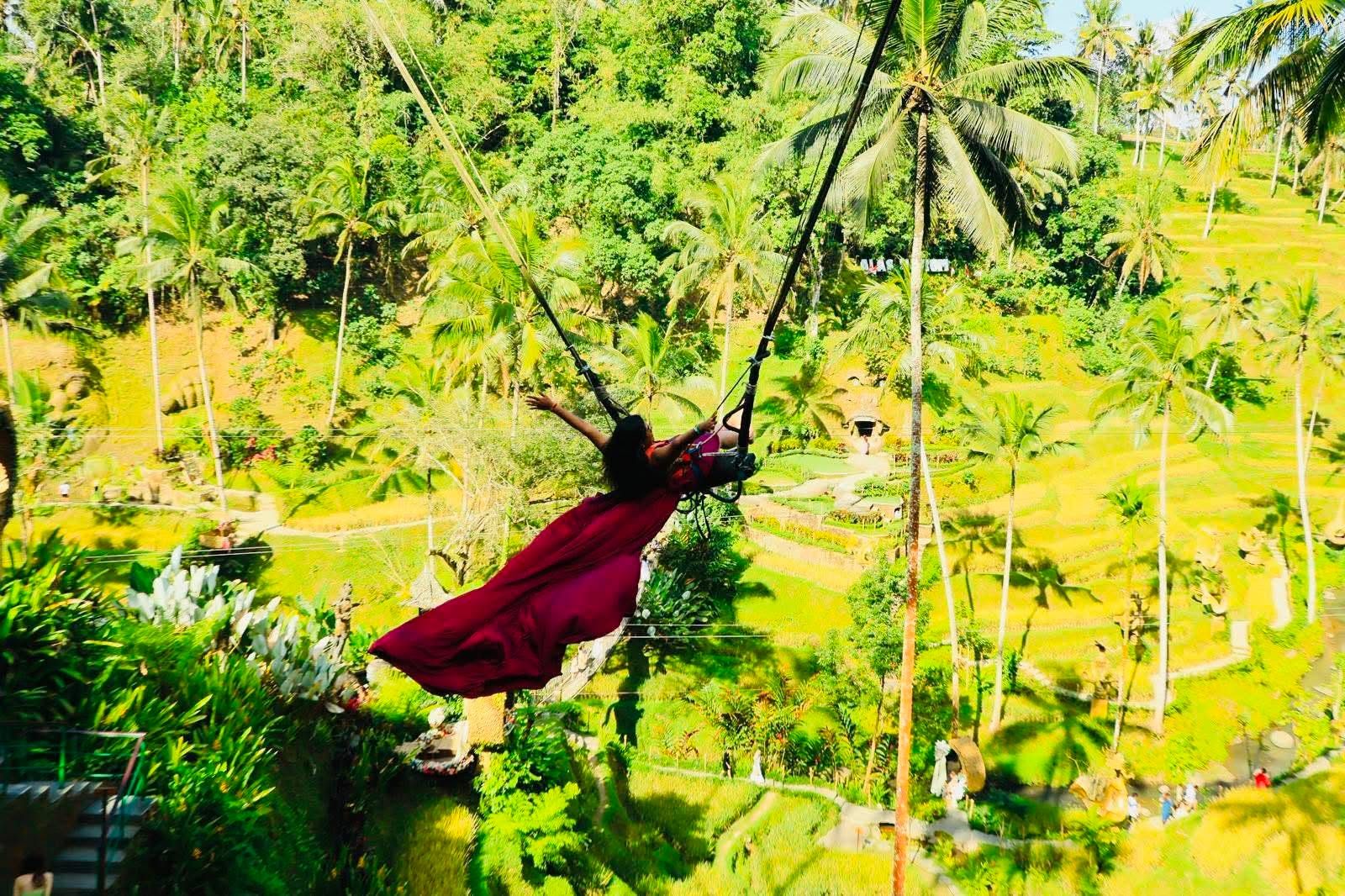 Travellers enjoying a scenic stop in Bali